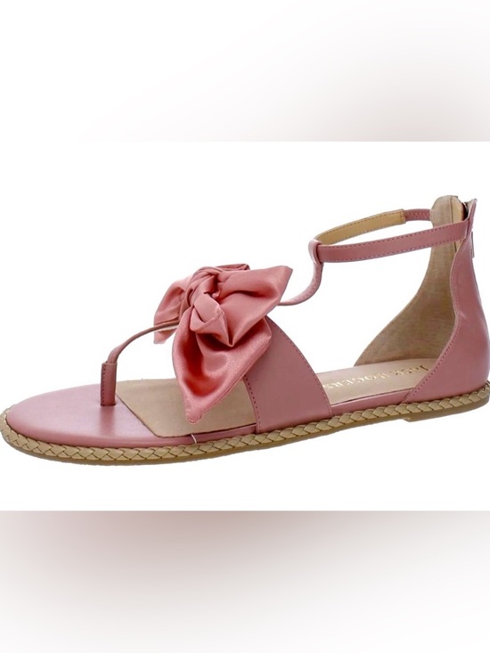 Jack Rogers Shoes - NIB [Jack Rogers] Heidi Satin Bow T-Strap Zip Flat Sandals in Rose Women’s Sz 6